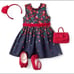 American girl and Janie and jack, wrapped in roses party dress
