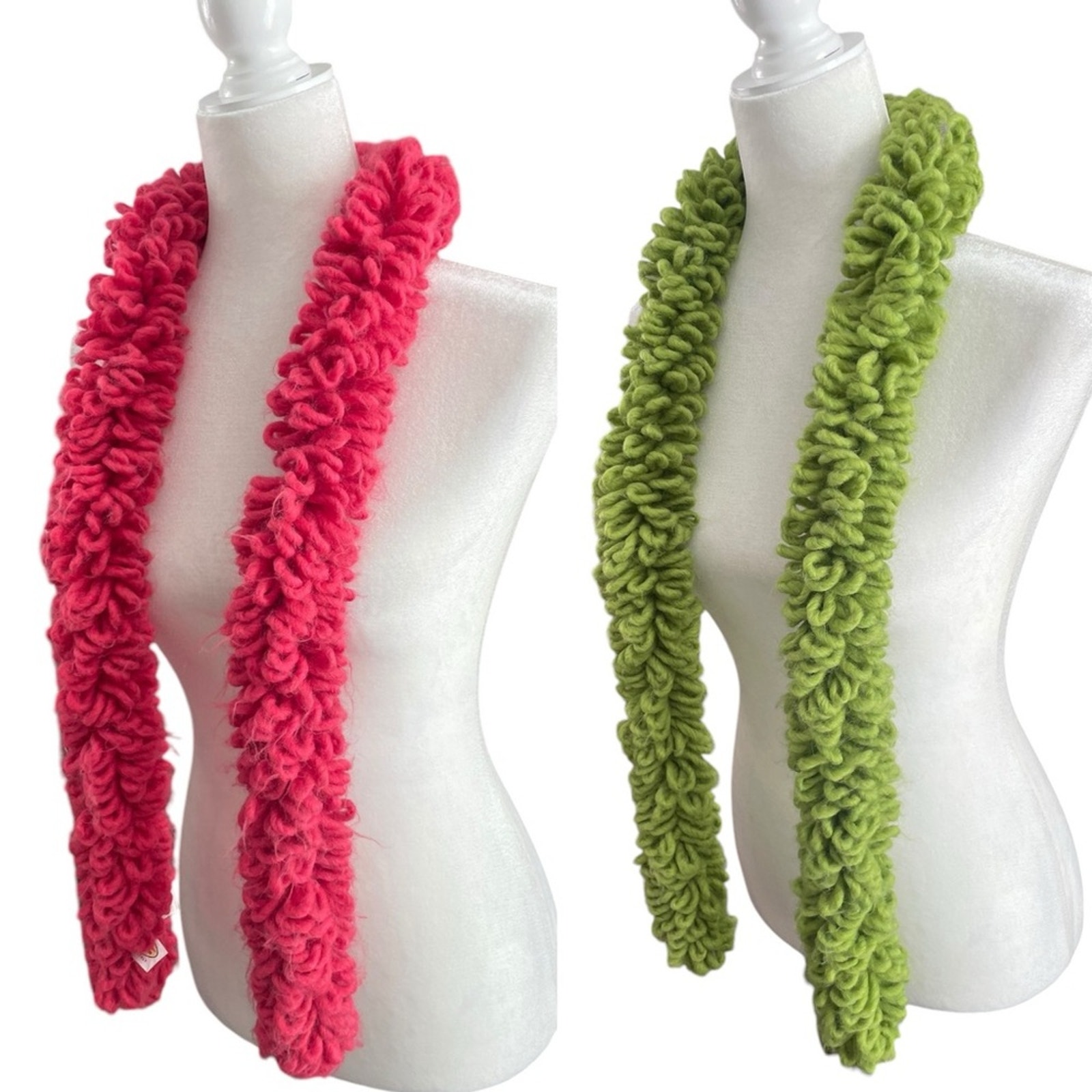 Talbots Wool-blend Italian-made Scarves Pink Green