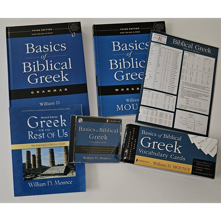 Basics of Biblical Greek Book Workbook CD Flashcards Lot Vocabulary Grammar READ