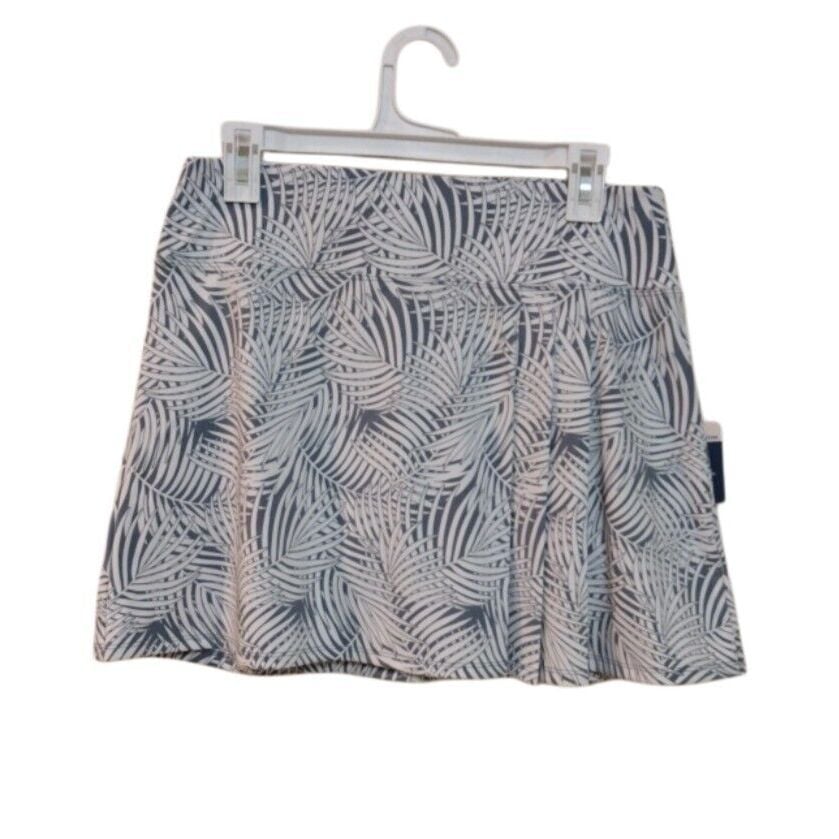 Tommy Bahama Golf Skort Skirt Woman M Gray/White Floral UPF 50 Moisture Wicking