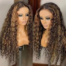 Lace front wigs human hair blended