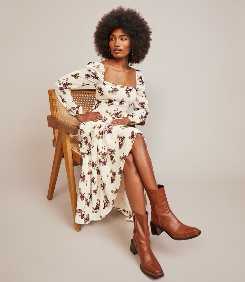 REFORMATION Kellie Grapevine Midi Dress Size 6