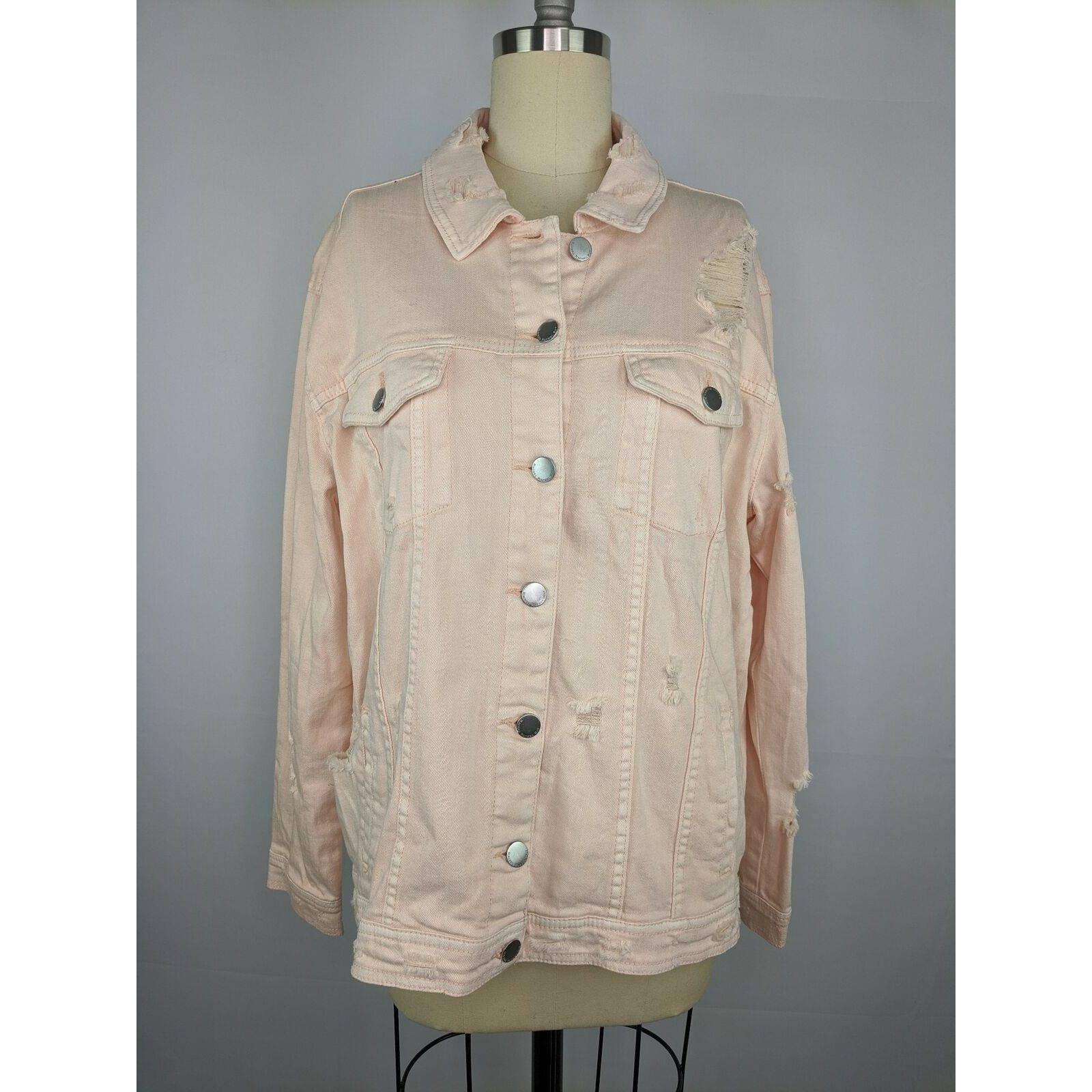 Rachel Roy Destroyed Denim Jacket NWOT