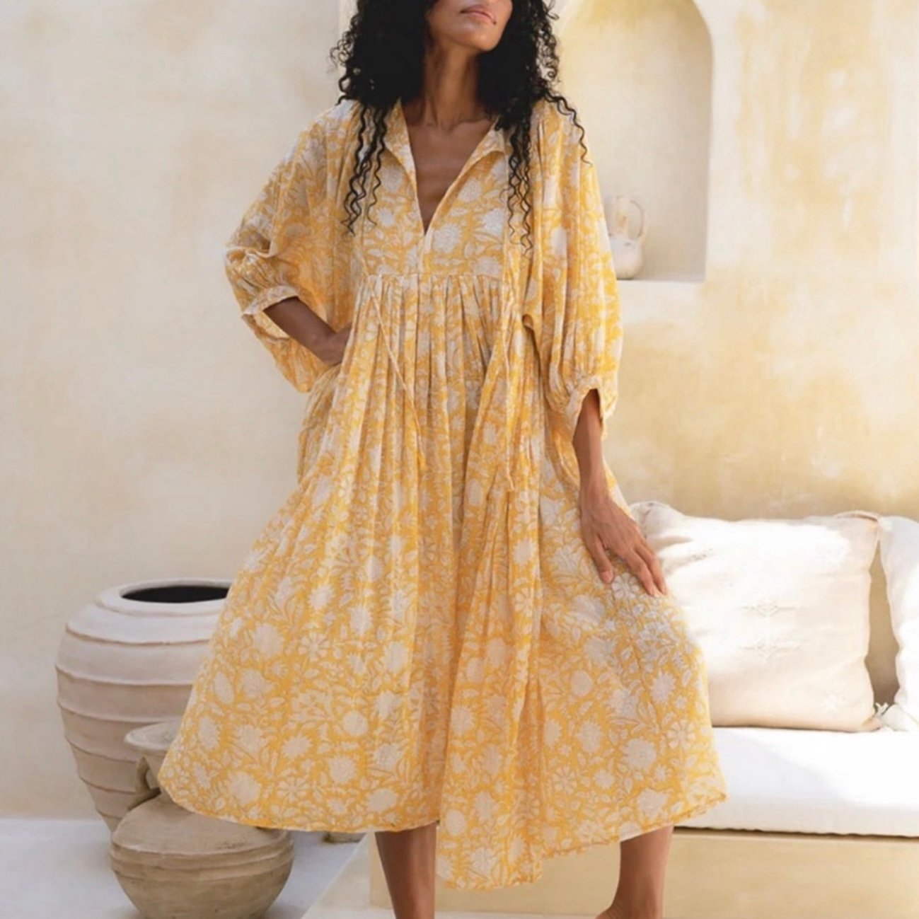 Kyra Midi Dress ~ Pepper – Daughters of India