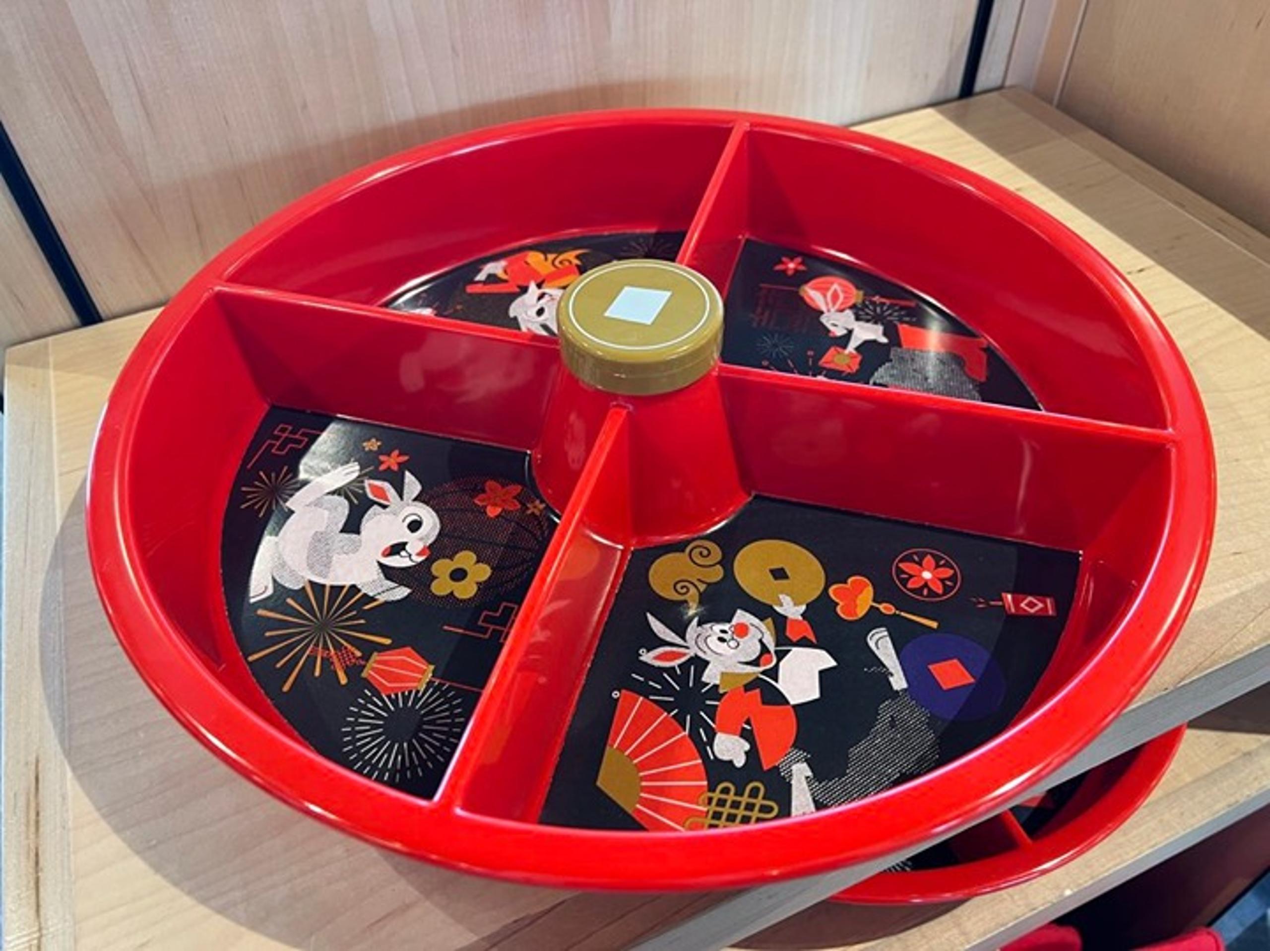 Disney Lunar New Year Lazy Susan Sectional Serving Dish Rotating Spinning Tray