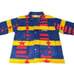 Vintage 90’s RARE Guess Fleece Button Down Men’s Oversized Medium Multi-Colo