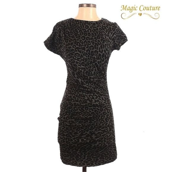 Sea New York Leopard Print Ruched Dress