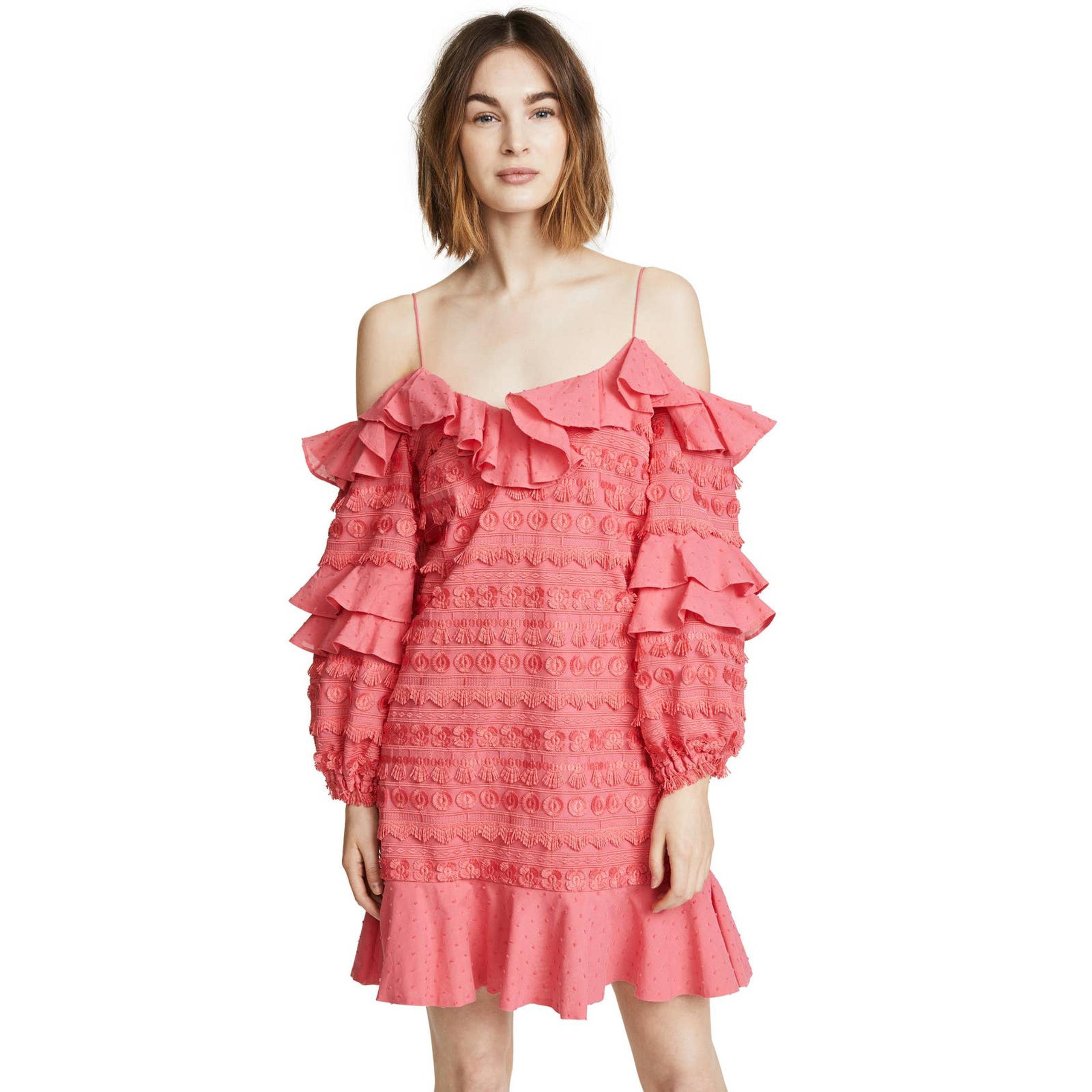 Alexis Pink Embroidered Calypso Mini Dress Size S