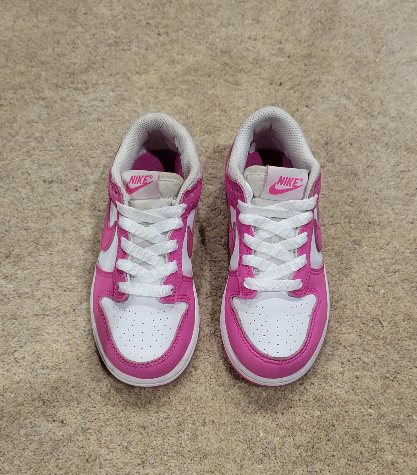 Nike Dunk Low Girl's Pink & White Sneakers - 11c