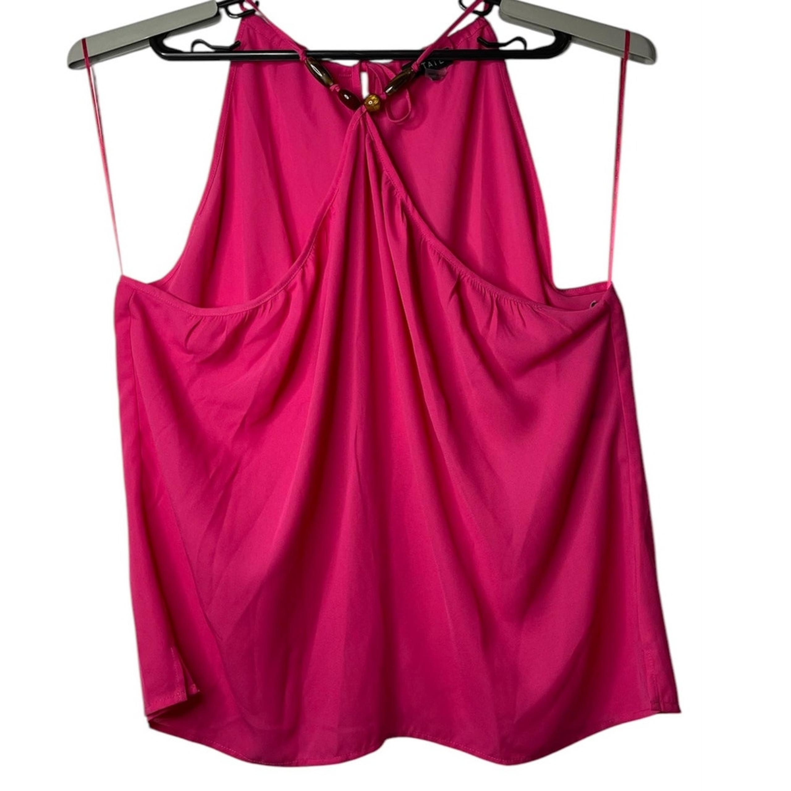 1.State Beaded Strap Fuchsia Beaded Halter Top Camisole Blouse Size XX Large New