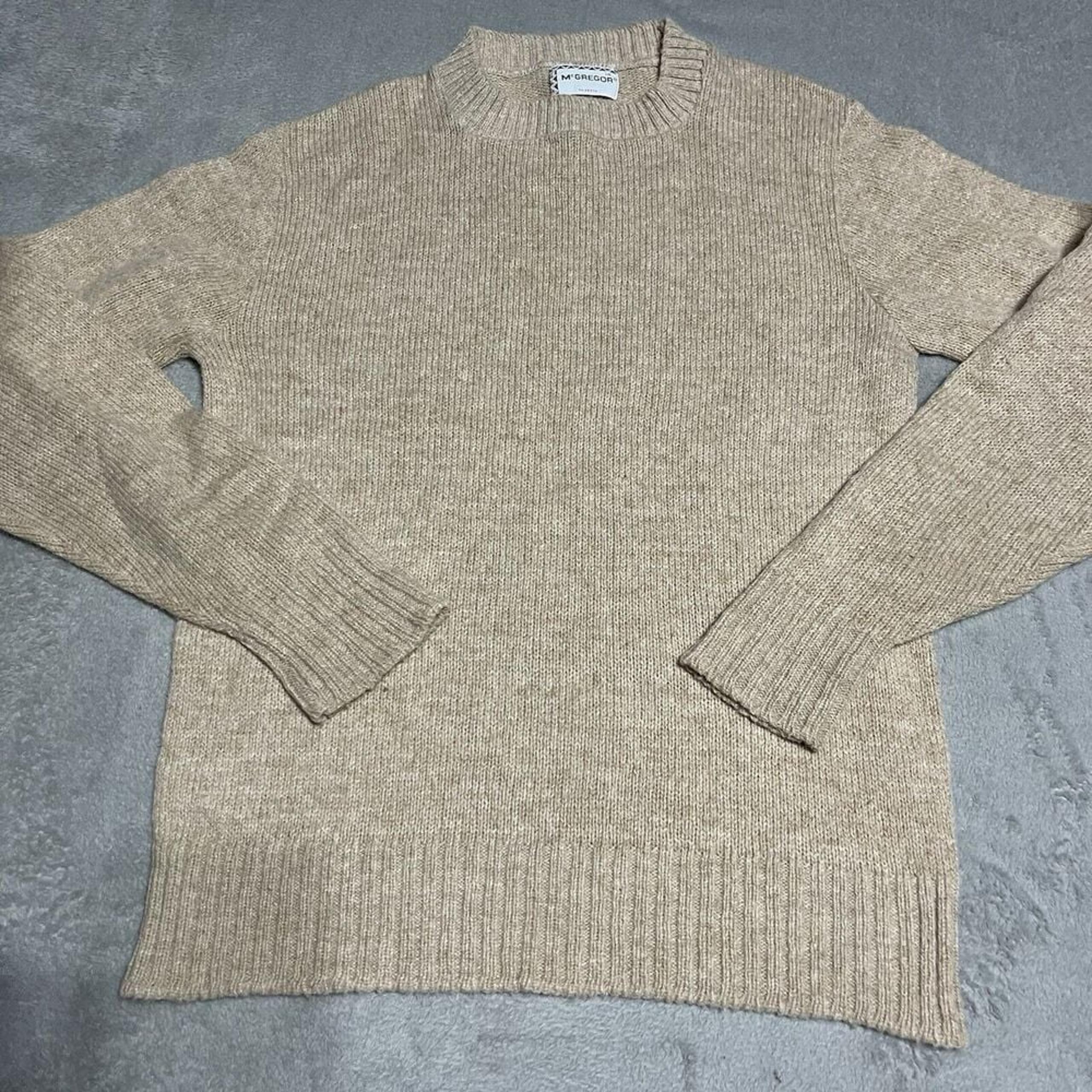 Vintage McGregor Sweater Womens 18 Beige Knit Long Sleeve Runs Small