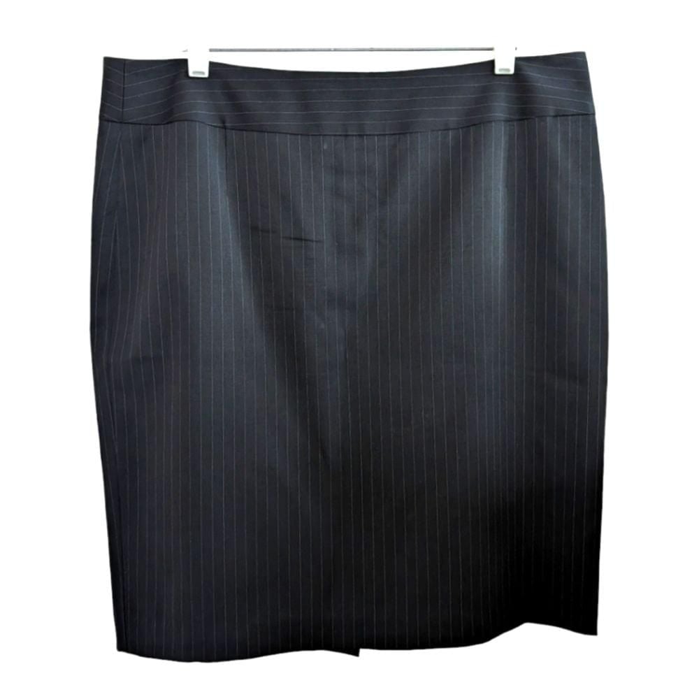 Boss Hugo Boss Veronice Wool Blend Black Pinstripe Mini Skirt Size 14 EUC
