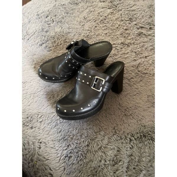 Born leather studded mule clogs
