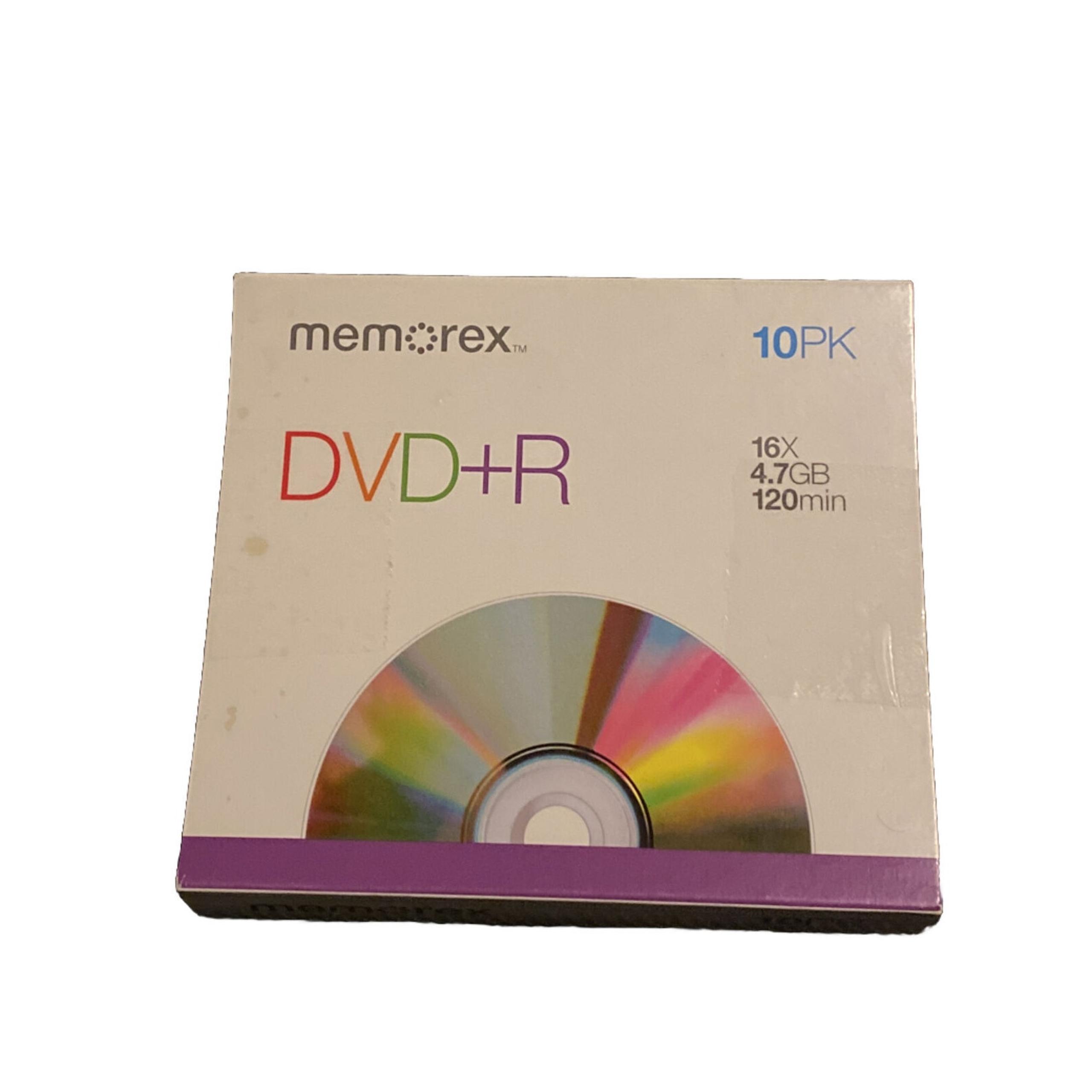 Memorex DVD+R 9 pack - 16X, 4.7GB, 120 mins Individual Jewel Cases Open Box