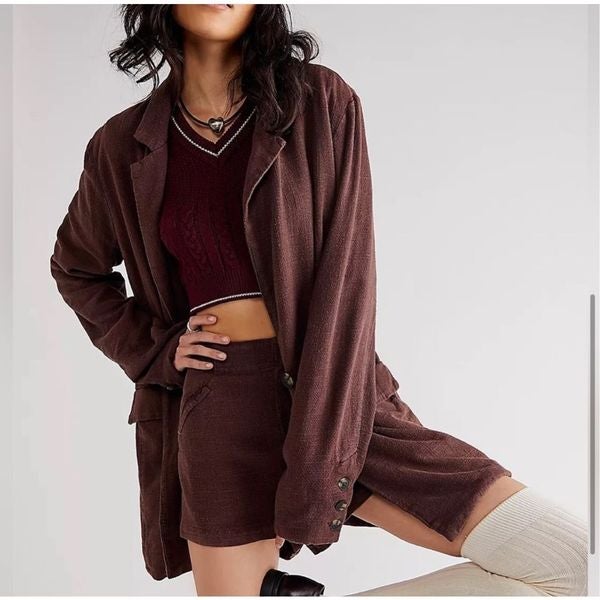 Free people If You Try Short Suit Set size 8 brown
