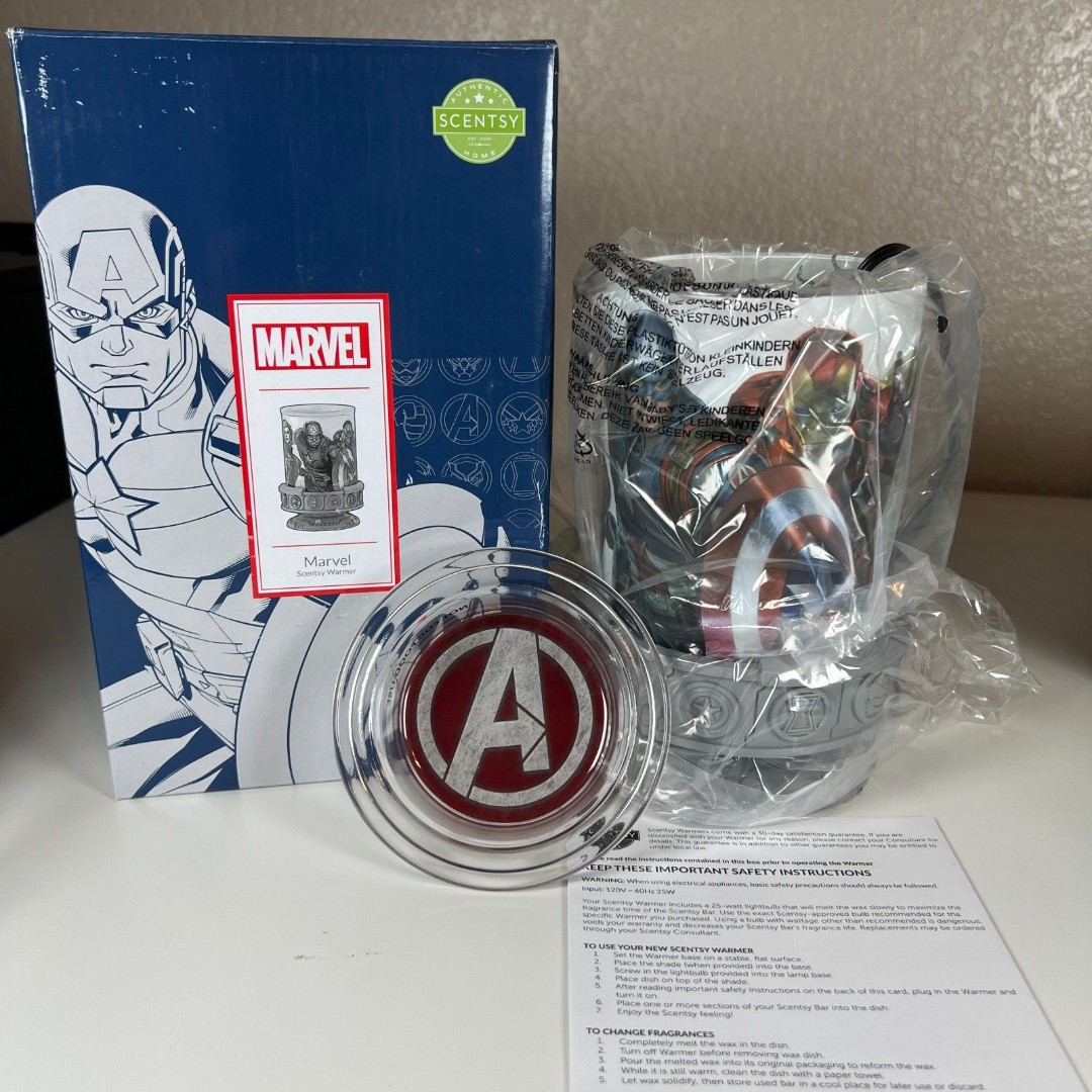 NEW Scentsy Warmer Marvel's Avengers Captain America Hulk Ironman Black Widow
