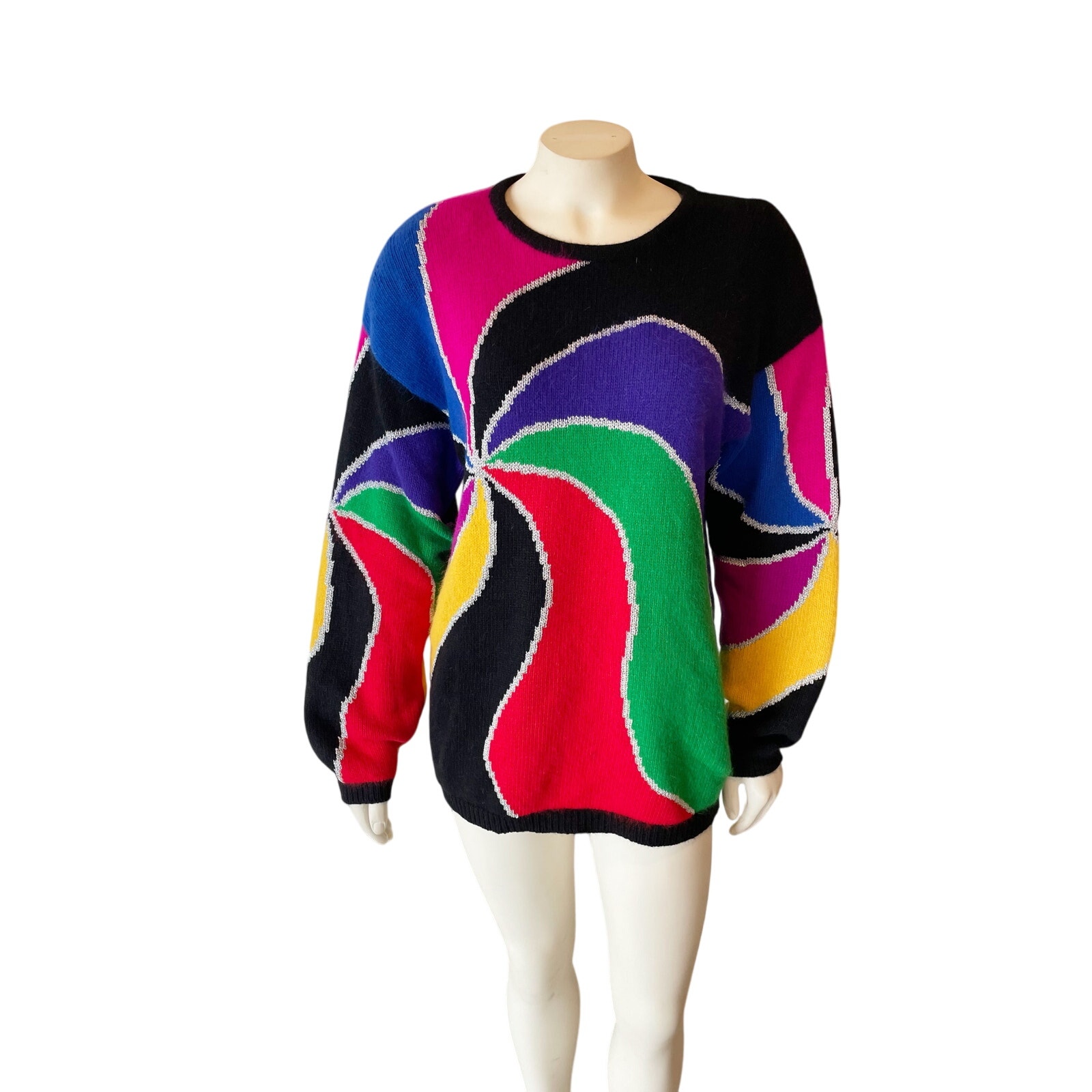 Rafaella Multicolored Candy Sweater Angora Lambswool Soft Medium
