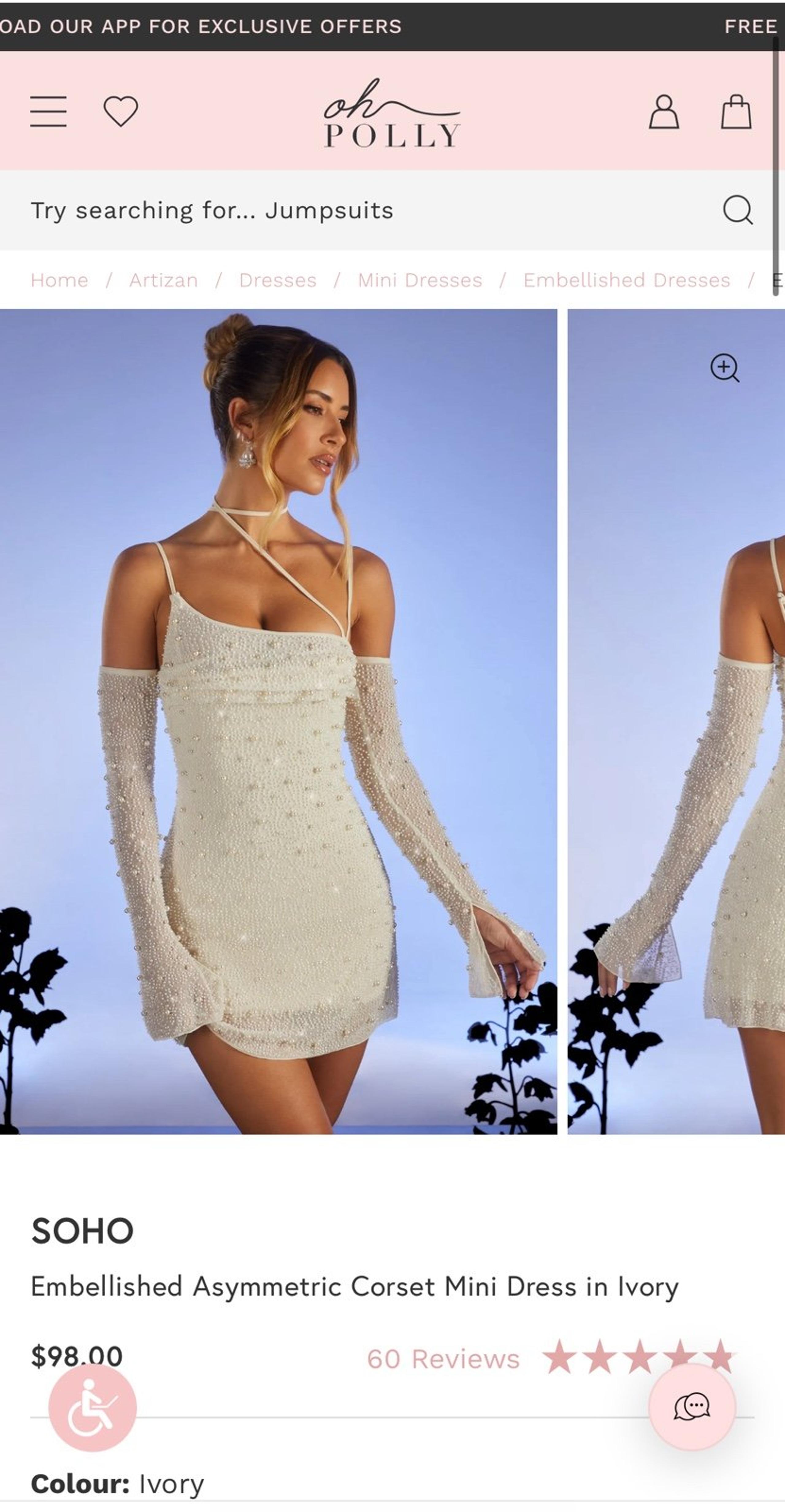 Oh Polly Embellished Mini Dress