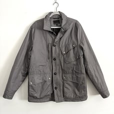 Banana Republic Gray Utility Field Cargo Jacket Pockets Full Zip Men’s Sz Large