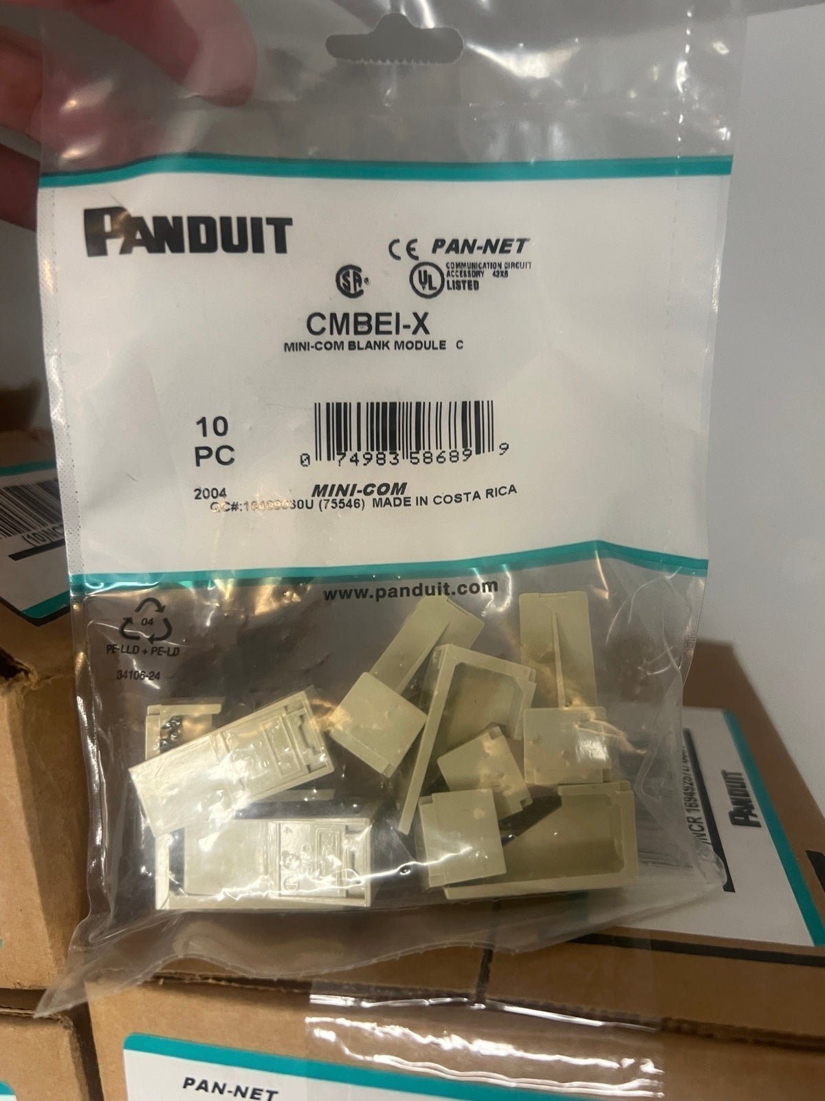 8 Boxes of (50) Panduit CMBEI-X Blank Modules Mini Com Ivory 420 Total