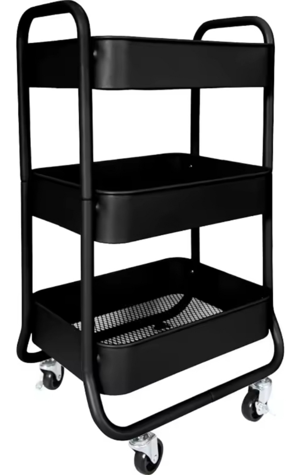 3-Tier Rolling Cart - Heavy Duty Metal Rolling Cart