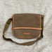 DOONEY & BOURKE KHAKI NYLON & LIGHT TAN LEATHER TRIM CROSSBODY BAG. like new