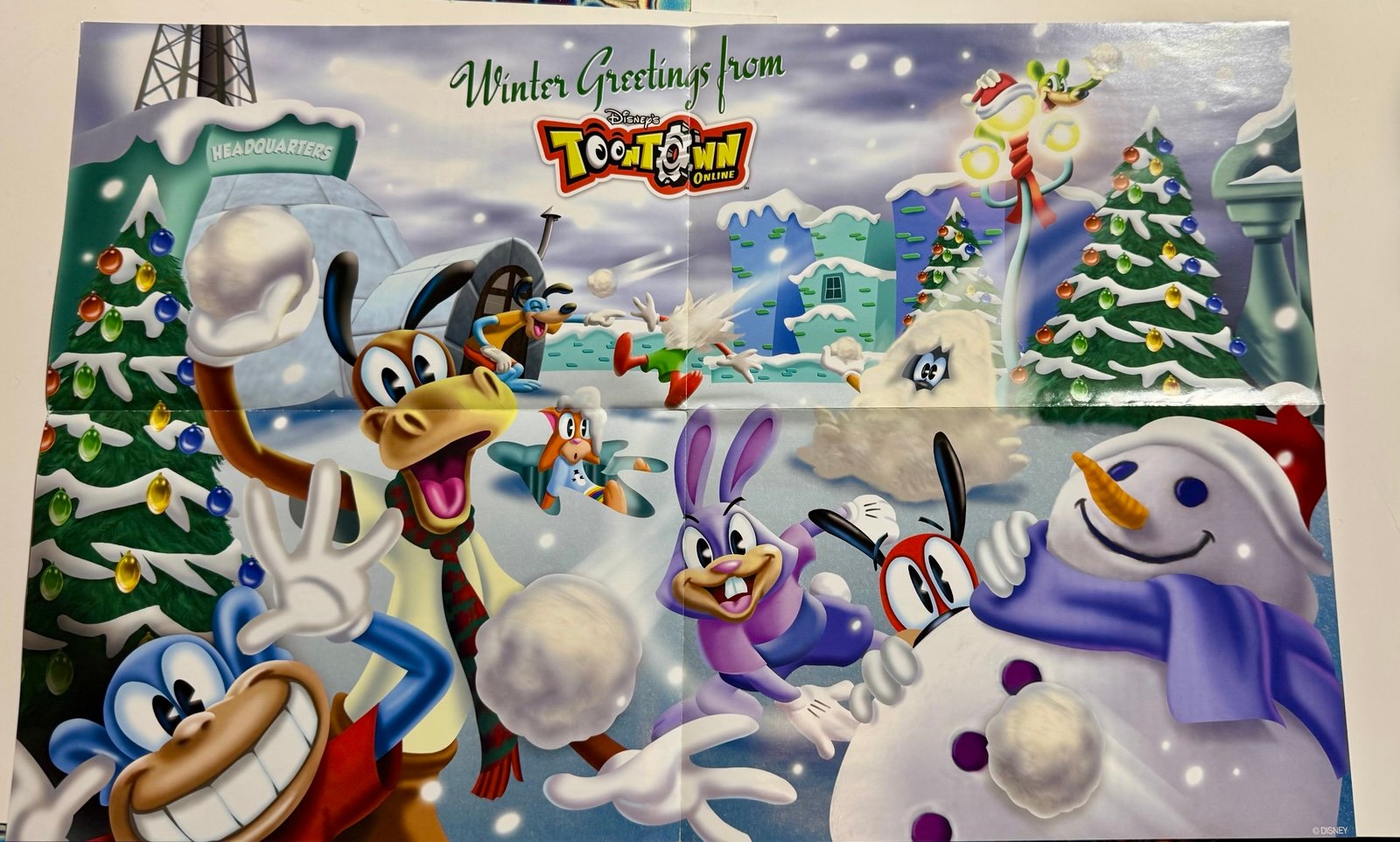 Disney’s Toontown O/L Newsletter Dec/Jan ‘09 featuring “Winter Greetings” poster