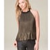 Bebe Pleated Halter Top With Open Back S