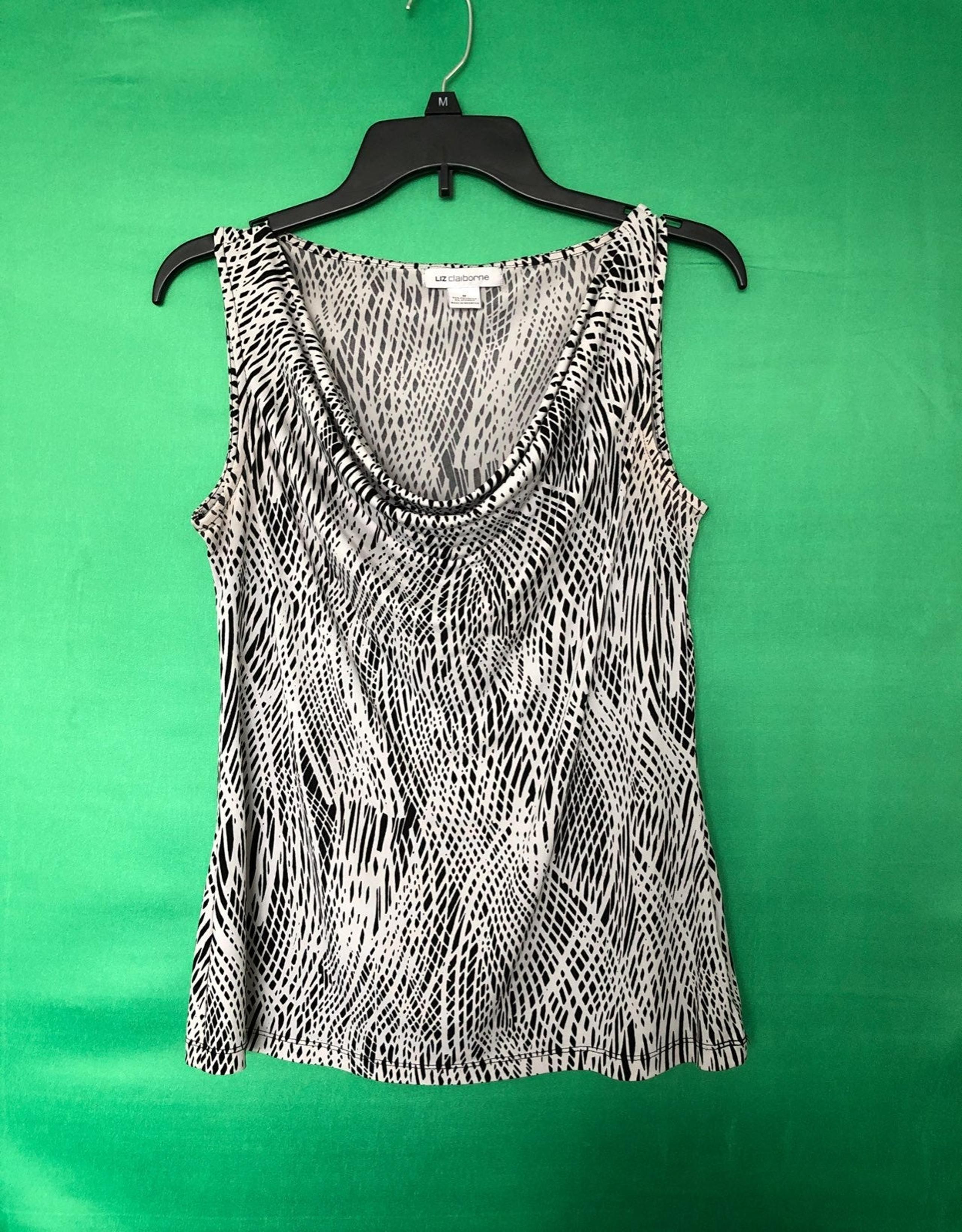 Liz Claiborne Black and white cowl neck