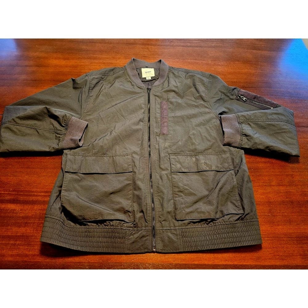 Old Navy Bomber Jacket Mens Size XXL Full Zip Tech Black Pockets