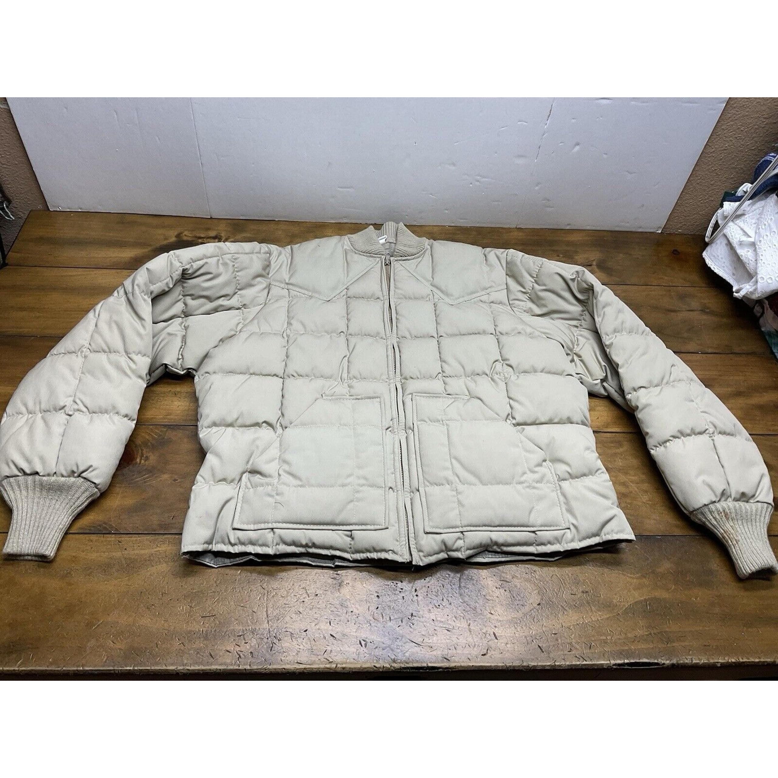 Vintage Walls Blizzard Pruf Puffer Jacket Mens Size XL Full Zip Tan