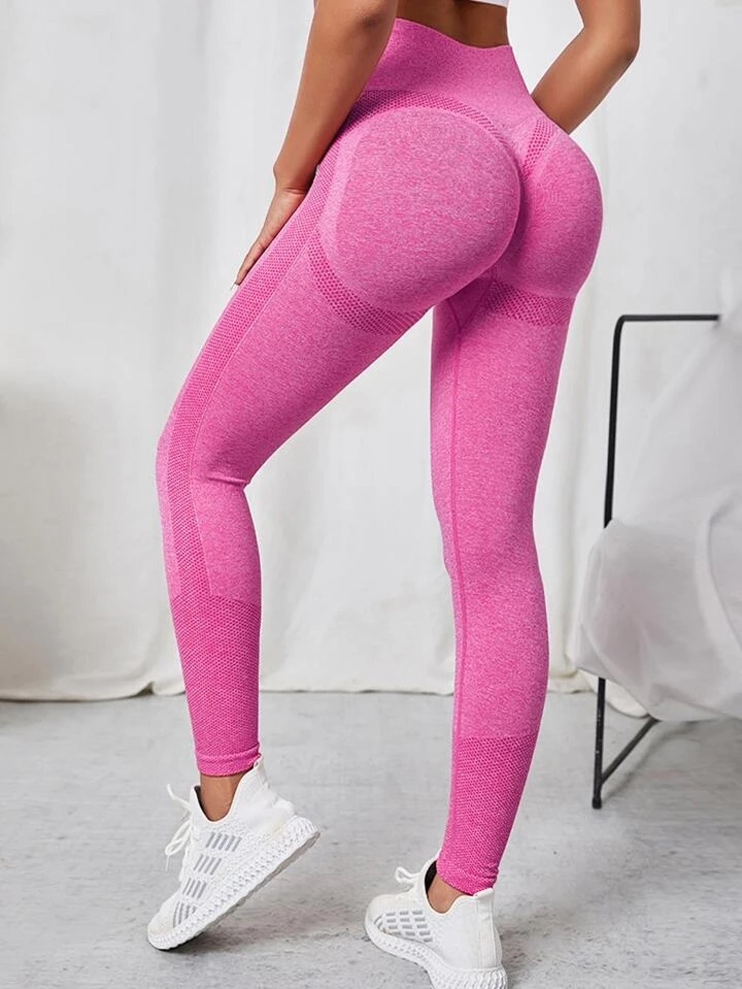 SHEIN Sport Studio Seamless High Stretch Sports Leggings Pink