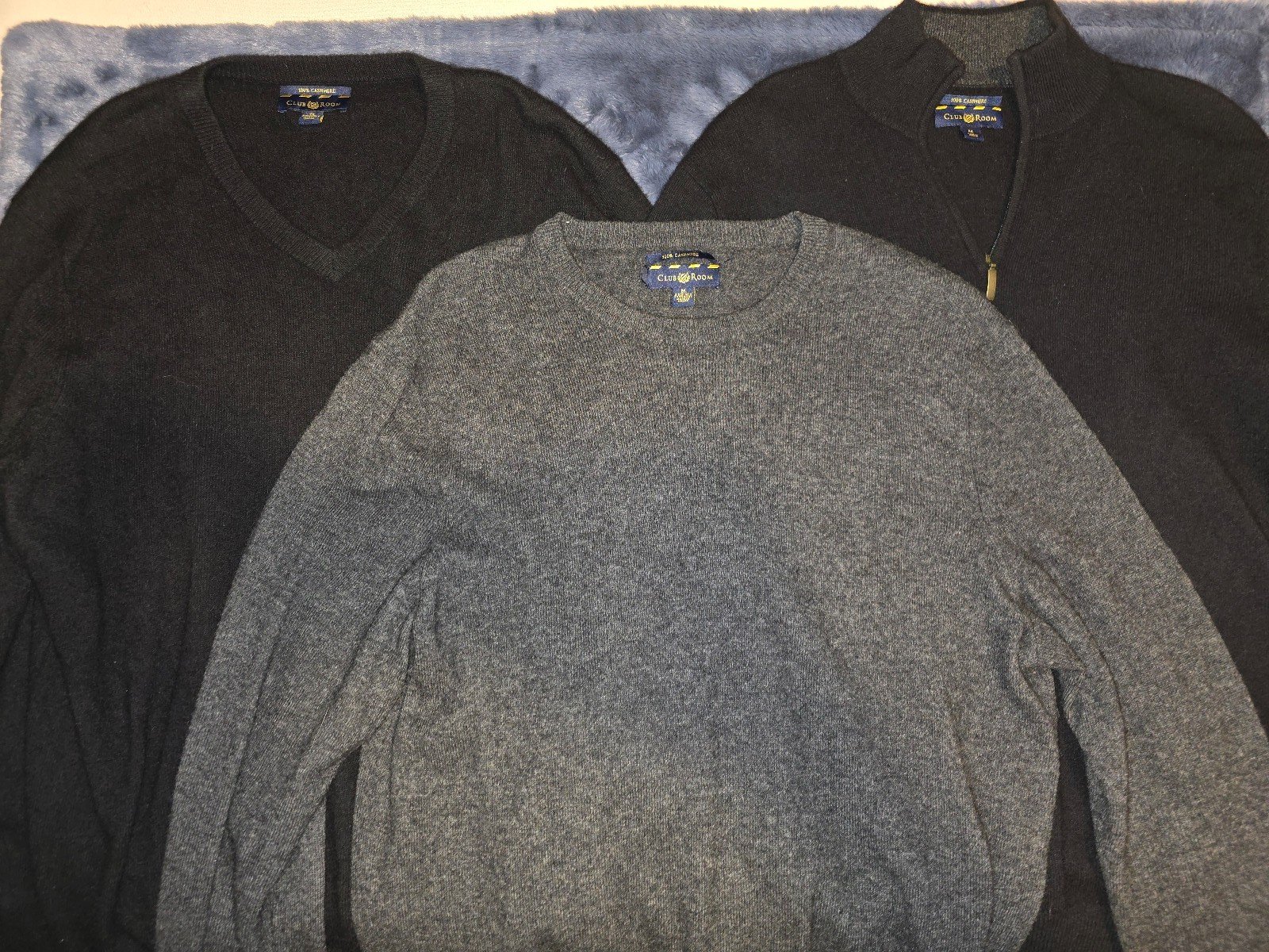 3 Men's Club Room 100% Cashmere Sweaters Bundle size M