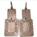 Dangle Drop earrings artistic rectangle rose gold