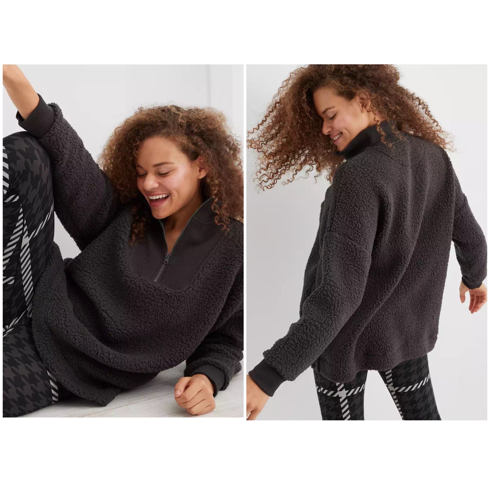 Aerie Dream Sherpa Quarter Zip Sweatshirt