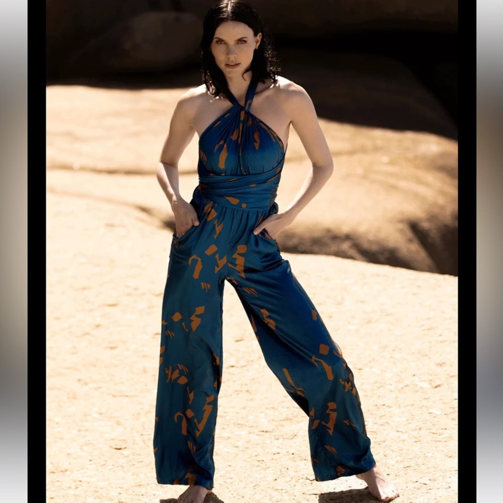 Diarrablu UMY Convertible Abstract Blue Jumpsuit