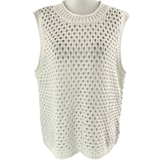 New Madewell Open Stitch Crop Sweater Vest Bright Ivory Size XXL
