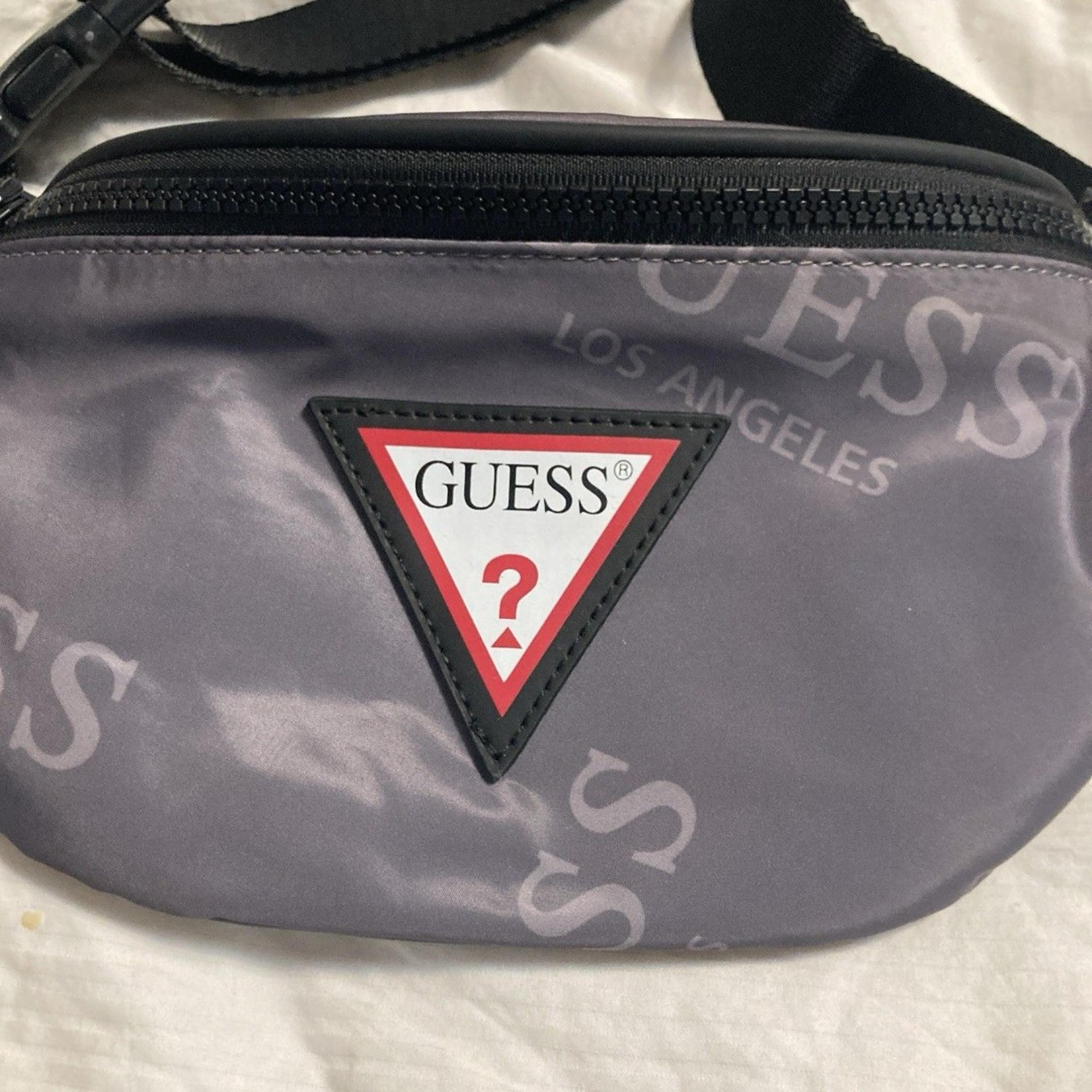 Guess Signature Logo Unisex Gray Steele Fanny Pack Belt Bag Crossbody