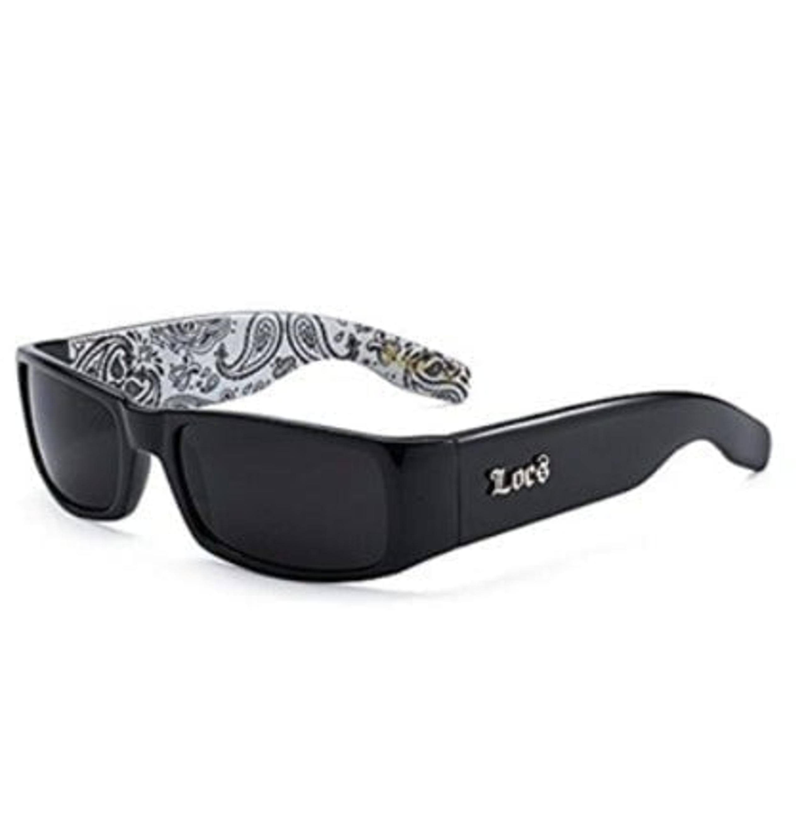 Locs Black Frame w/ White Bandana Sunglasses Free Shipping