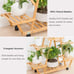 Bamboo Rolling 6 Tier Plant Stand Rack Multiple Flower Pot Holder Shelf