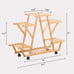 Bamboo Rolling 6 Tier Plant Stand Rack Multiple Flower Pot Holder Shelf