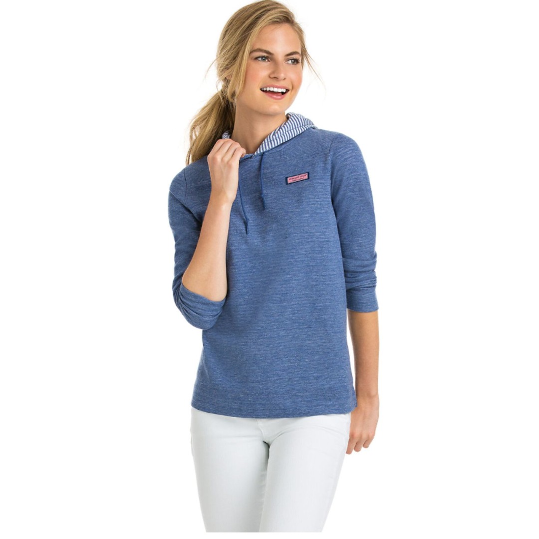 Vineyard Vines Double Faced Heathered Relaxed Hoodie Shep Shirt No Sz Tag