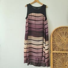 Lane Bryant High Low Striped Dress 18/20 Sleeveless
