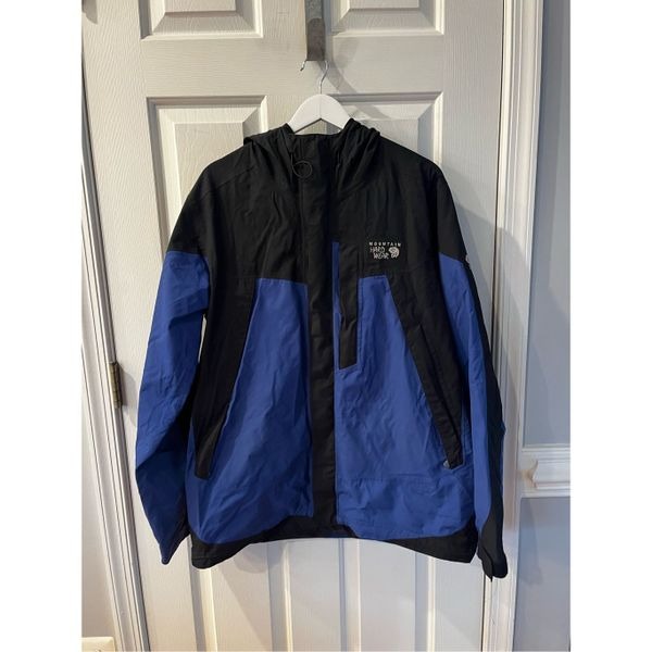 Mountain Hardwear Blue & Black Dry.Q Elite Hooded Waterproof Jacket sz L