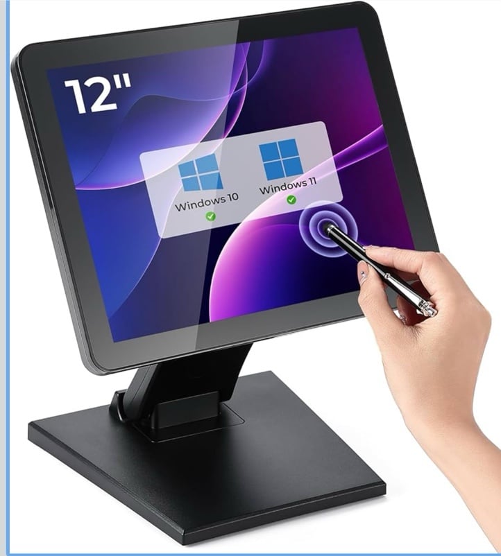 HDMI/VGA Capacitive Screen Display, Foldable Stand for Small Business,