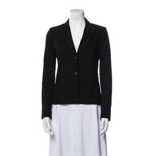 The Row Authentic Solid Black Long Sleeve Blazer Jacket 2 Xs