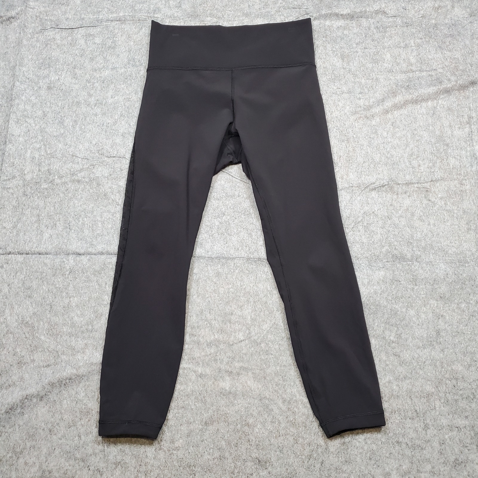 Lululemon Leggings Womens 10 Meant To Move 25 7/8 Flocked Floral Black Mesh Gym