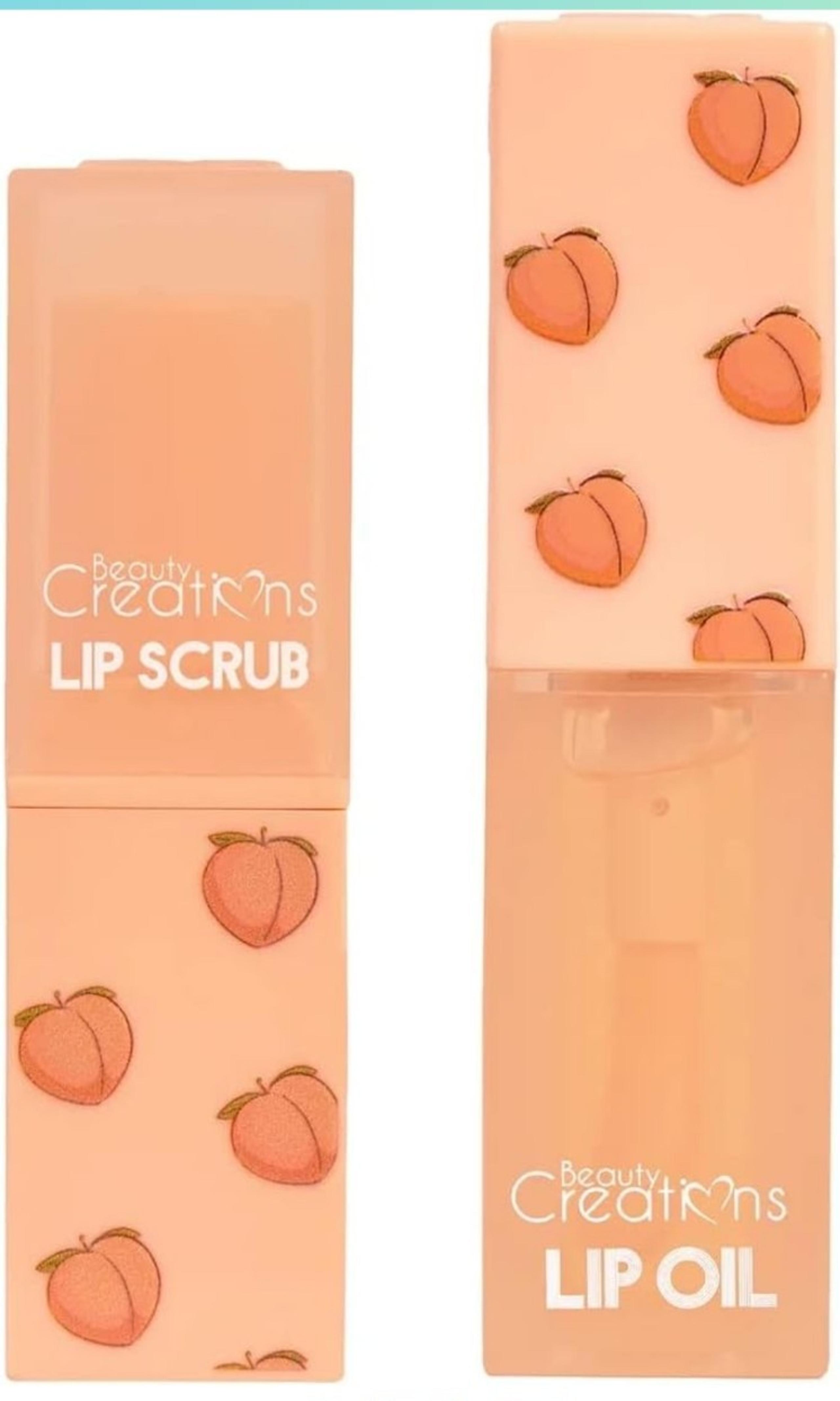Lip Care Scrub and Lip Oil Duo Peach Scented