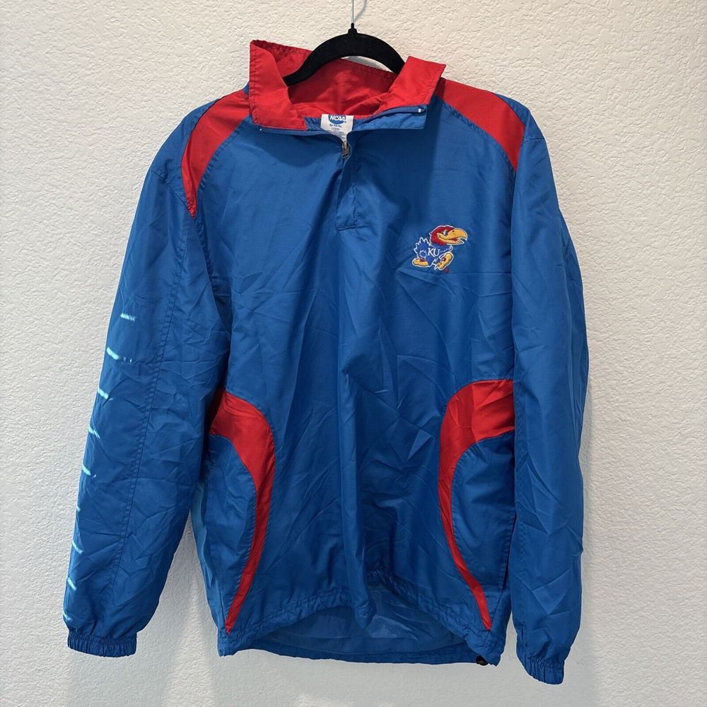 Vintage NCAA Brand Kansas Jayhawks Windbreaker Pullover Men's Size Small/Medium