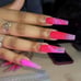 Red and Pink Acrylic Press on Nails
